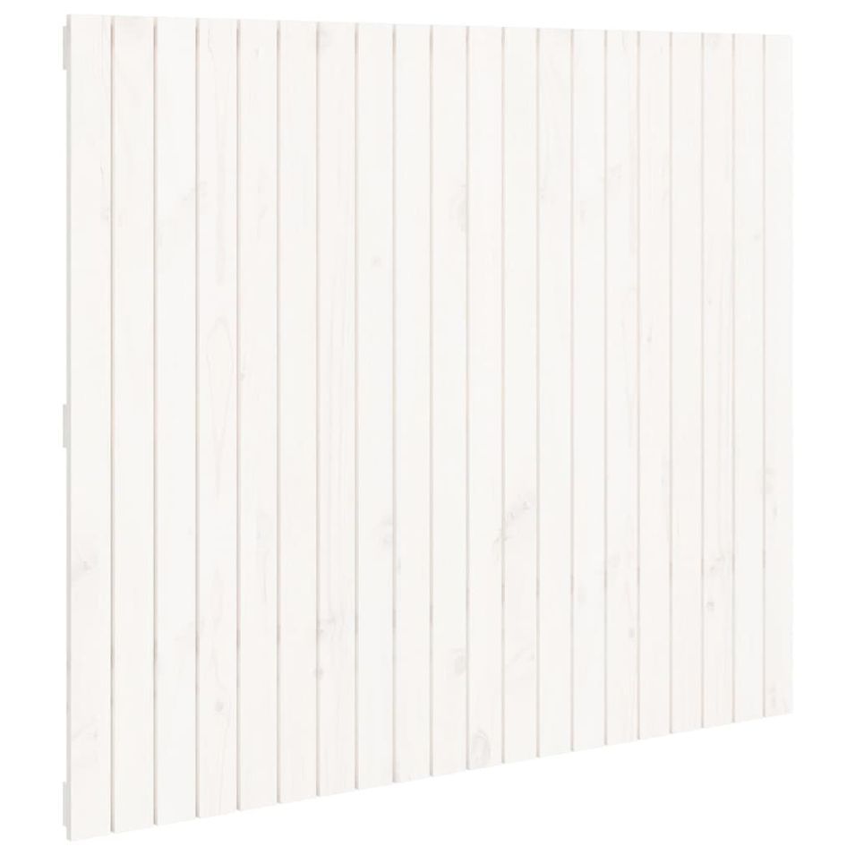 Tête de lit murale Blanc 127,5x3x110 cm Bois massif de pin - Photo n°1