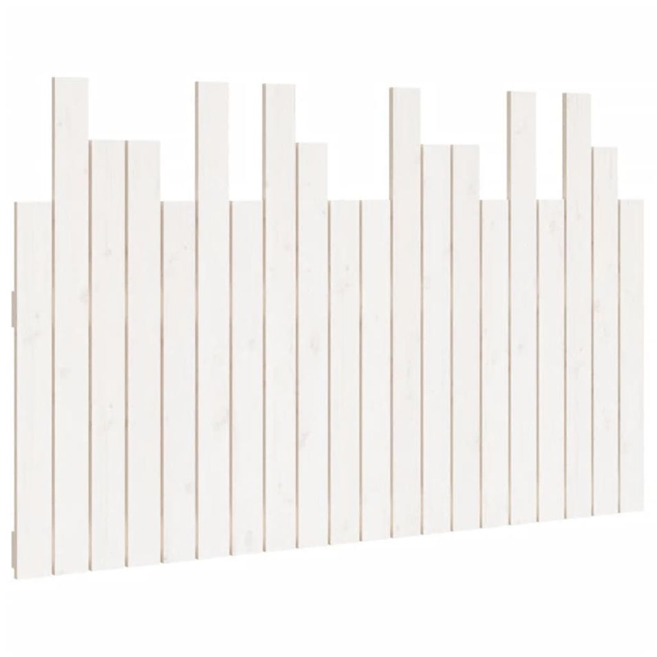 Tête de lit murale Blanc 127,5x3x80 cm Bois massif de pin - Photo n°1