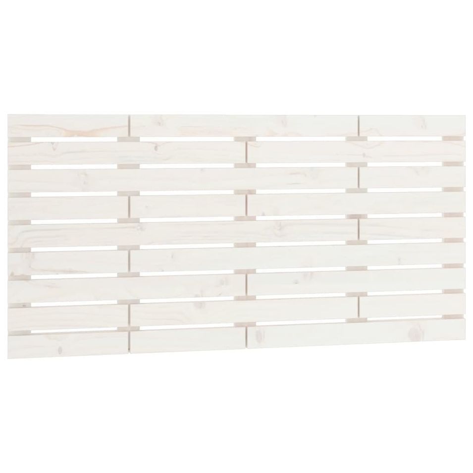 Tête de lit murale Blanc 146x3x63 cm Bois massif de pin - Photo n°1