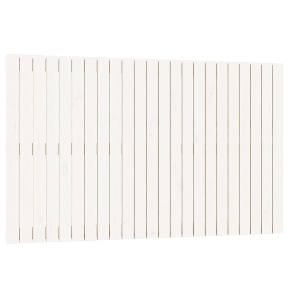 Tête de lit murale Blanc 147x3x90 cm Bois massif de pin - Photo n°1