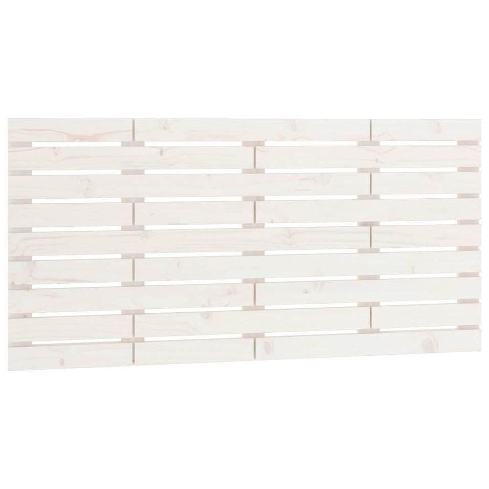 Tête de lit murale Blanc 156x3x63 cm Bois massif de pin - Photo n°1