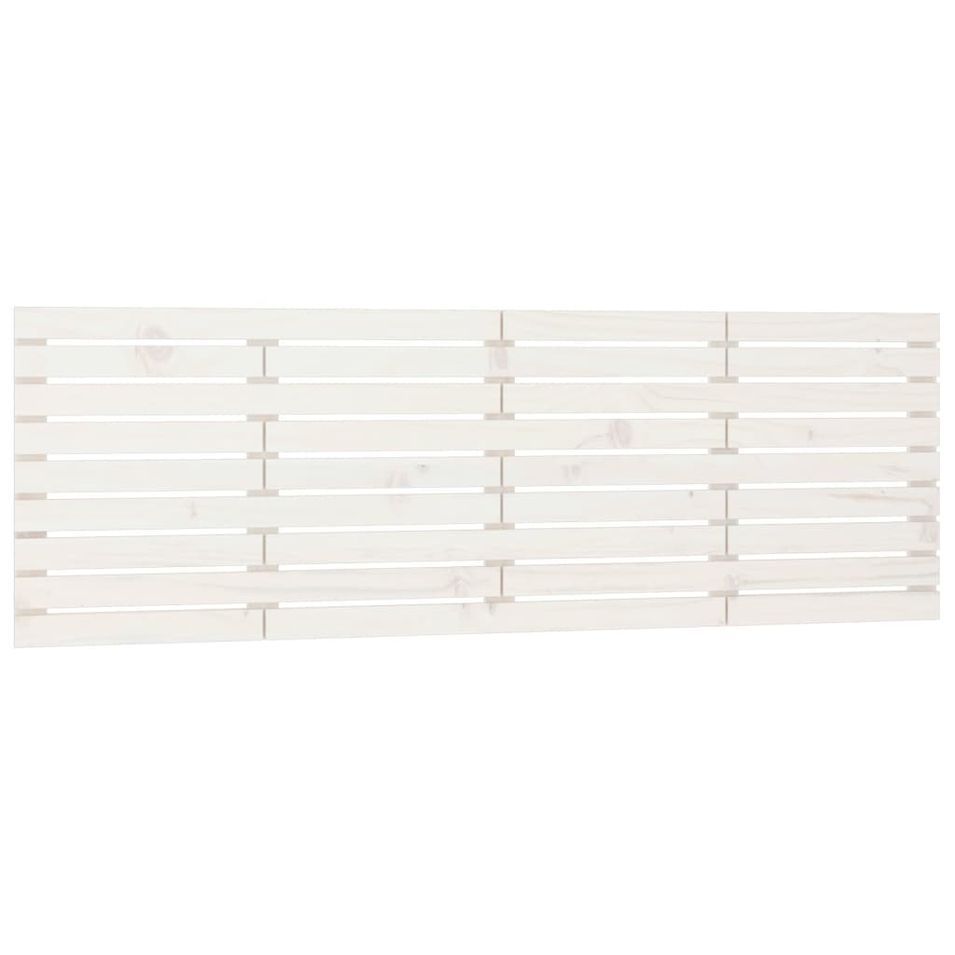 Tête de lit murale Blanc 166x3x63 cm Bois massif de pin - Photo n°1