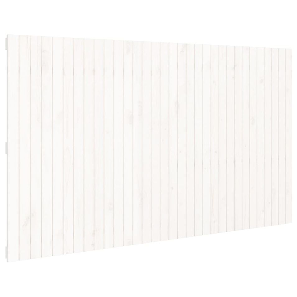 Tête de lit murale Blanc 204x3x110 cm Bois massif de pin - Photo n°1