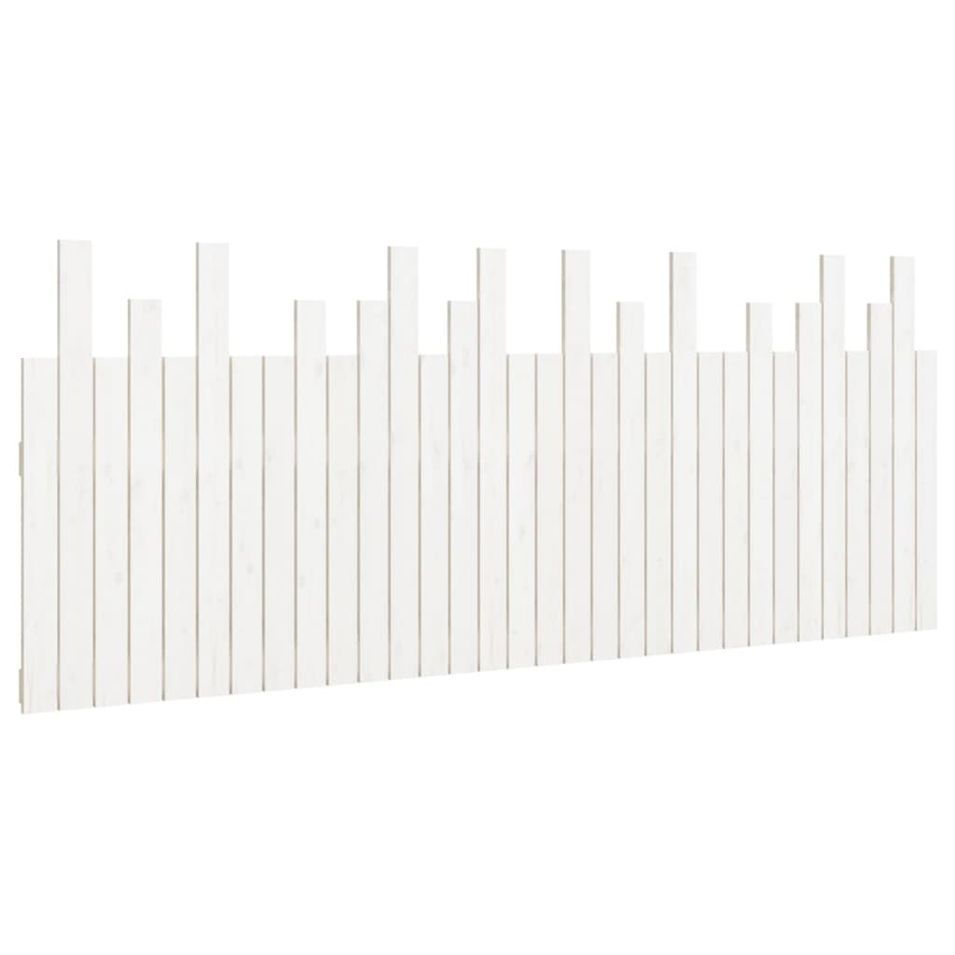 Tête de lit murale Blanc 204x3x80 cm Bois massif de pin - Photo n°1