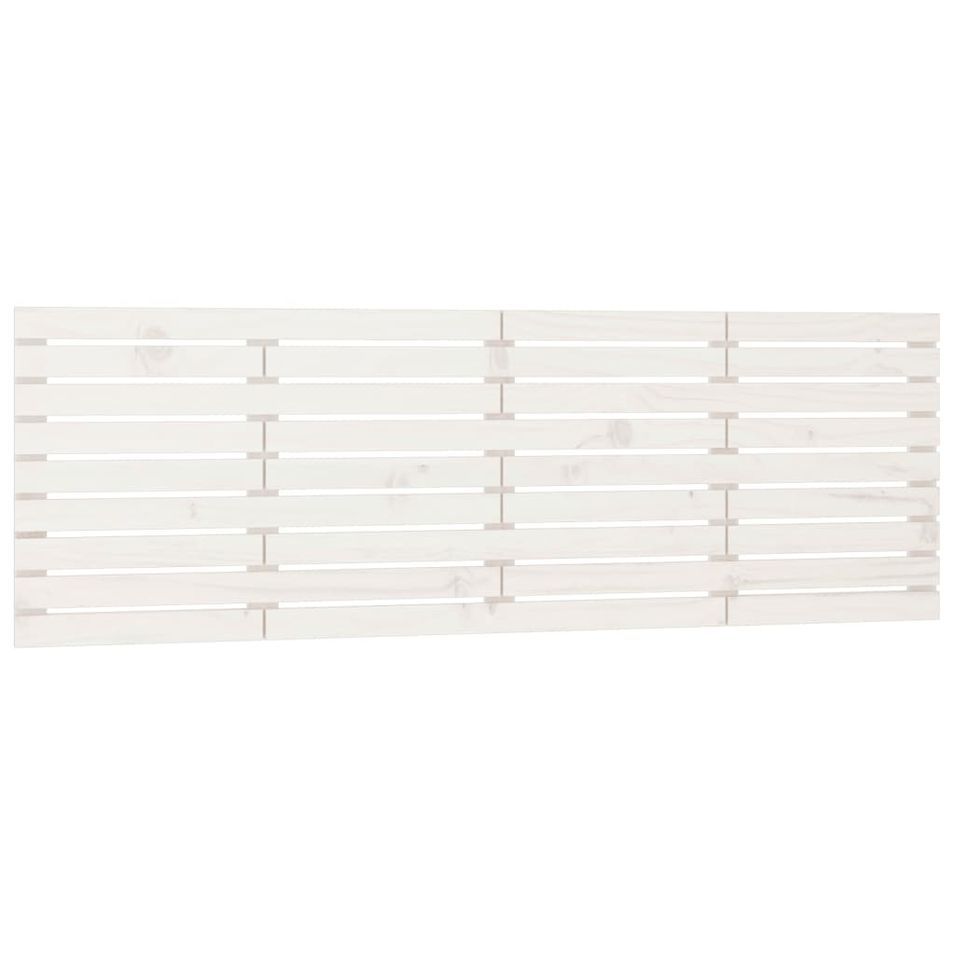 Tête de lit murale Blanc 206x3x63 cm Bois massif de pin - Photo n°1