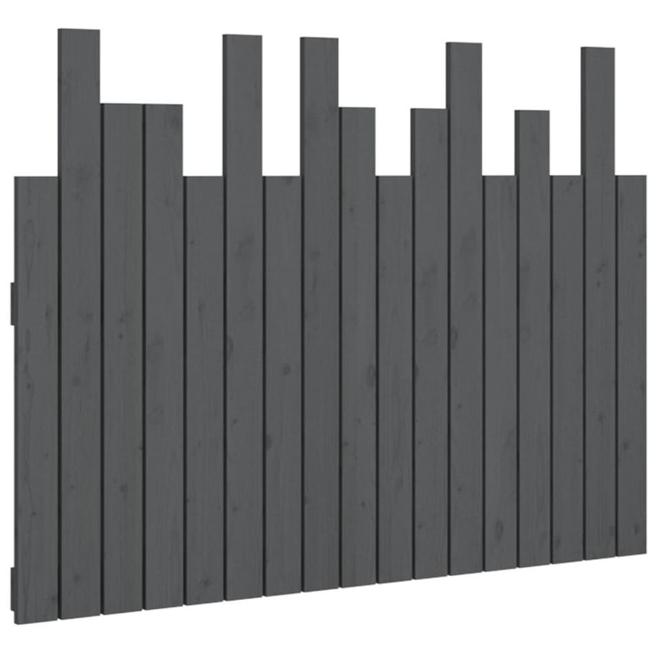Tête de lit murale Gris 108x3x80 cm Bois massif de pin - Photo n°1