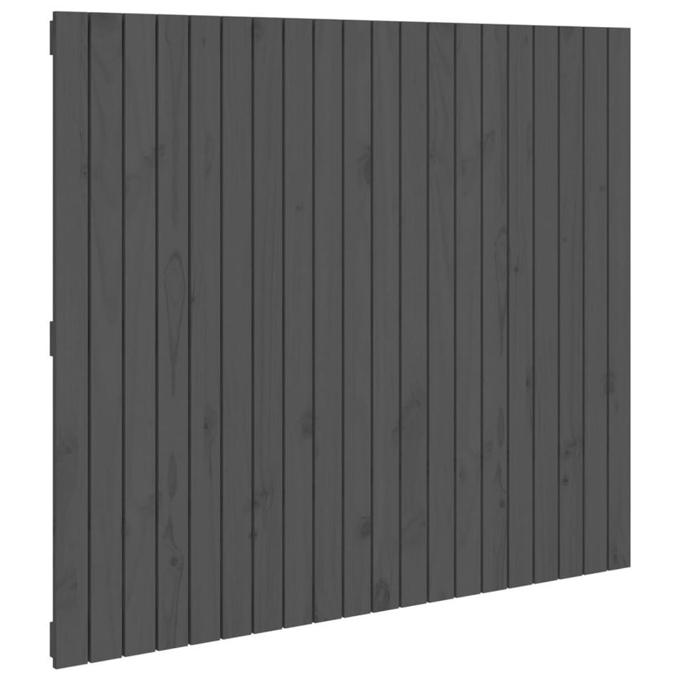 Tête de lit murale Gris 127,5x3x110 cm Bois massif de pin - Photo n°1