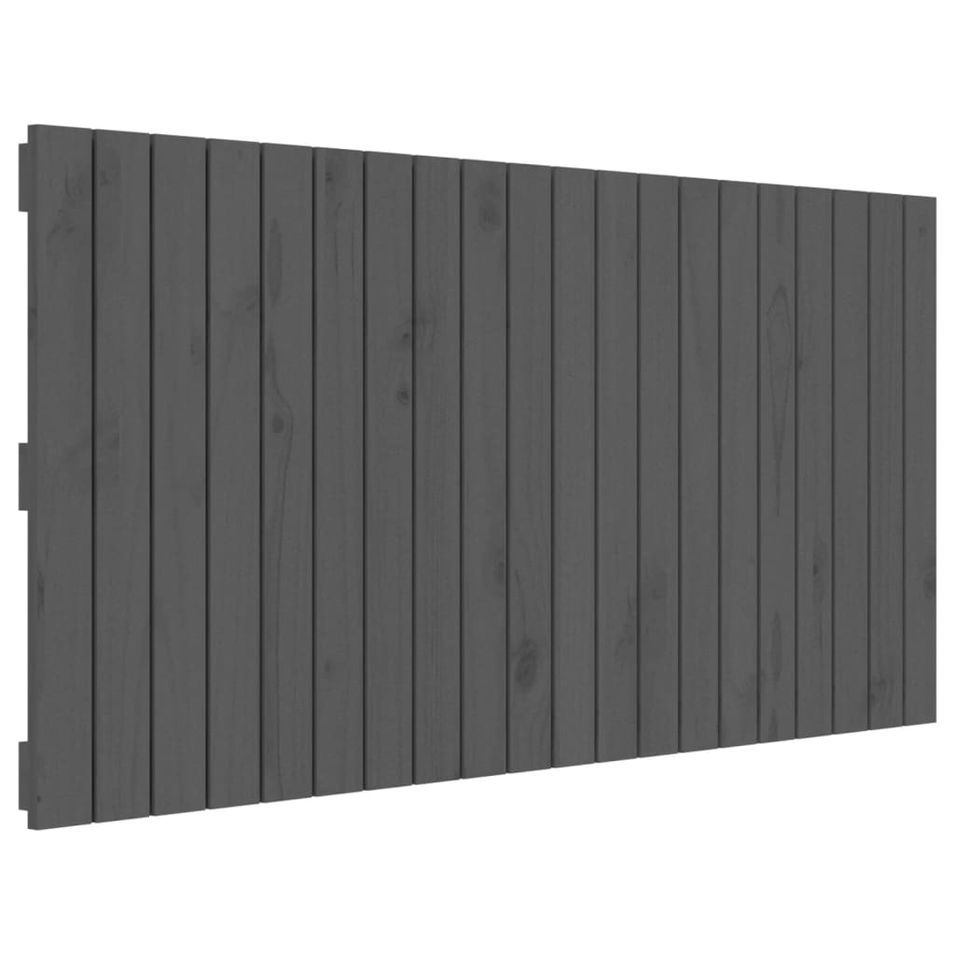 Tête de lit murale Gris 127,5x3x60 cm Bois massif de pin - Photo n°1