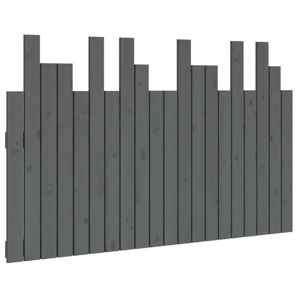 Tête de lit murale Gris 127,5x3x80 cm Bois massif de pin - Photo n°1