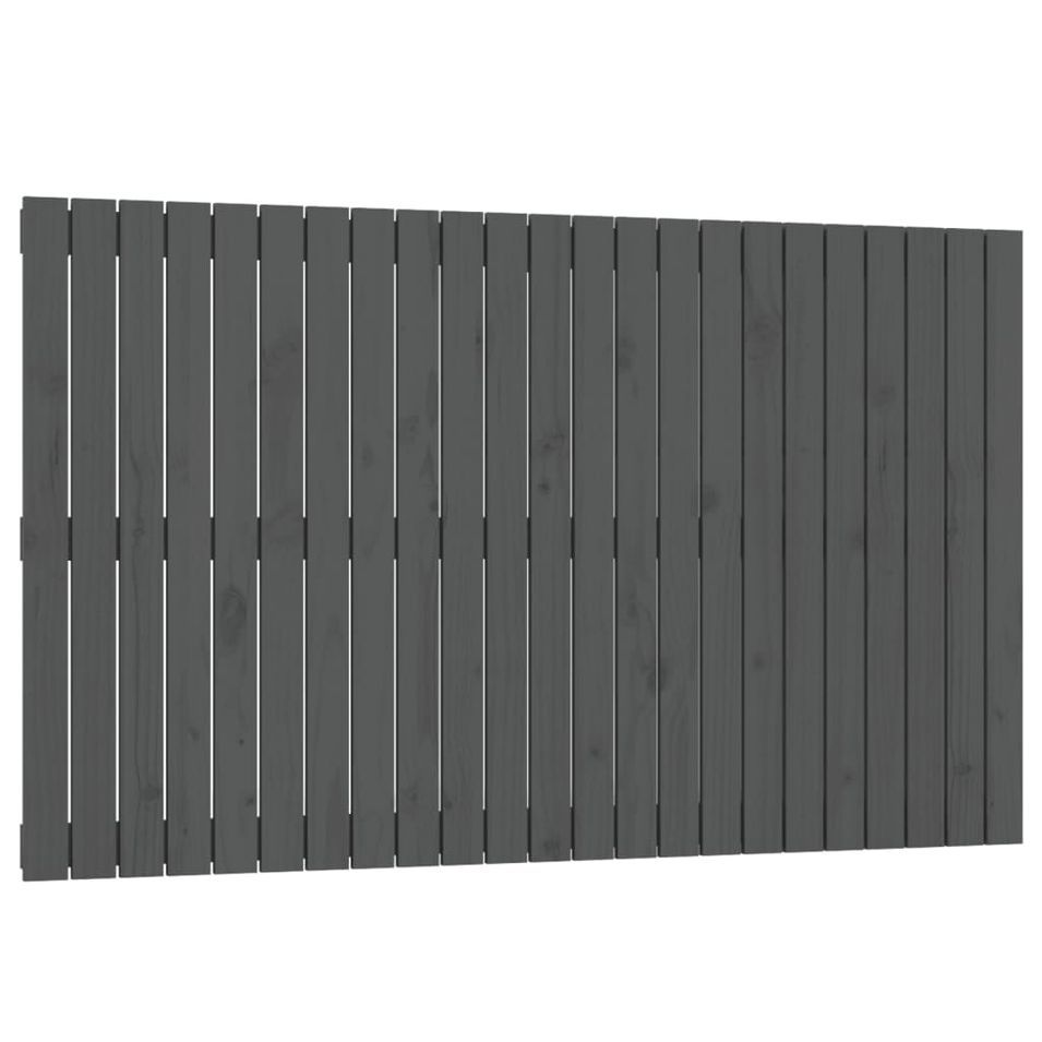 Tête de lit murale Gris 147x3x90 cm Bois massif de pin - Photo n°1