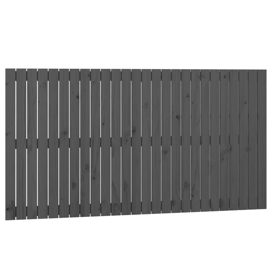 Tête de lit murale Gris 166x3x90 cm Bois massif de pin - Photo n°1