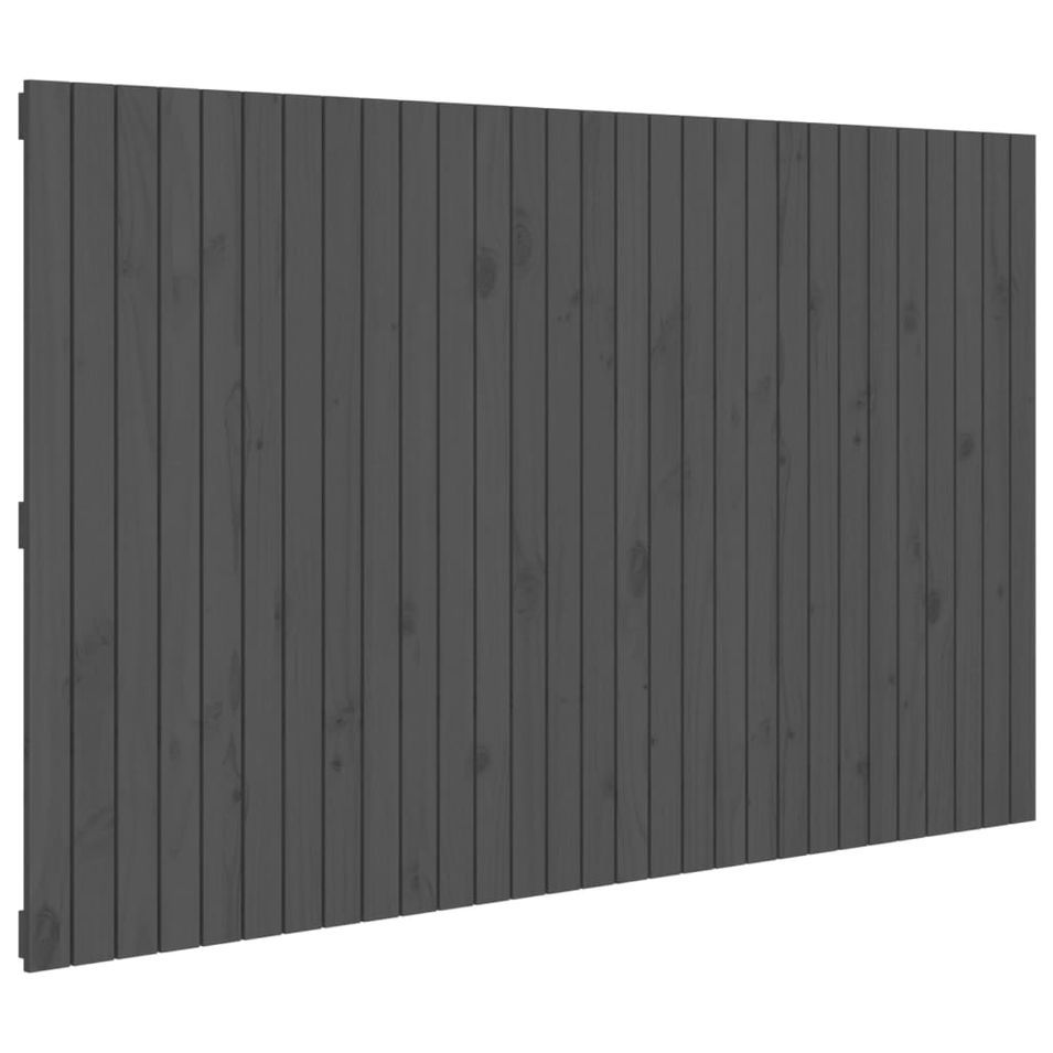 Tête de lit murale Gris 185x3x110 cm Bois massif de pin - Photo n°1