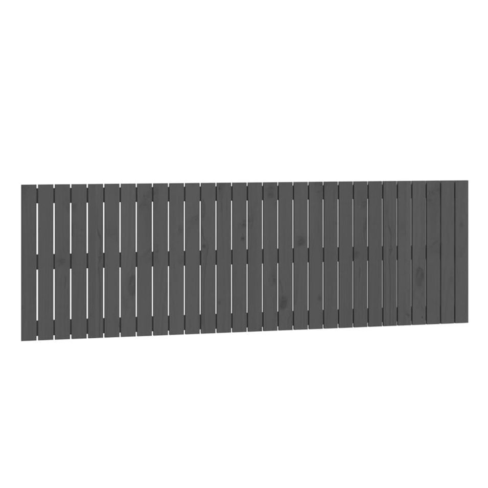 Tête de lit murale Gris 185x3x60 cm Bois massif de pin - Photo n°1