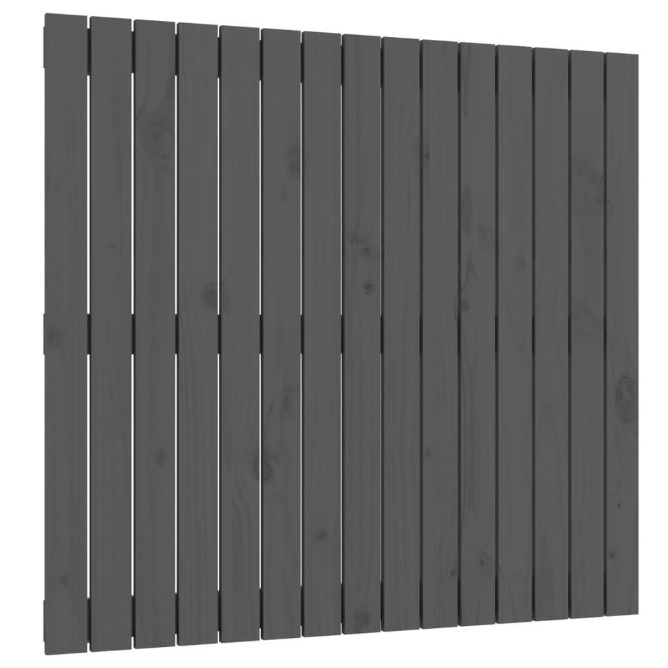 Tête de lit murale Gris 95,5x3x90 cm Bois massif de pin - Photo n°1