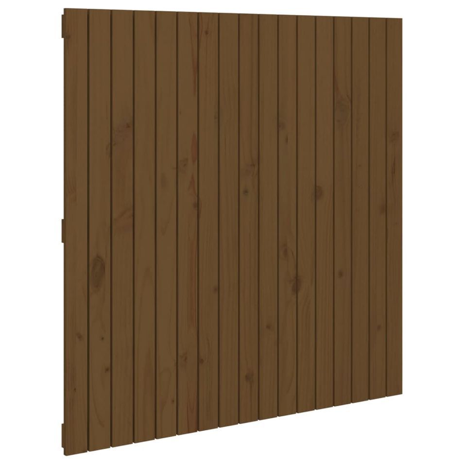 Tête de lit murale Marron miel 108x3x110 cm Bois massif de pin - Photo n°1