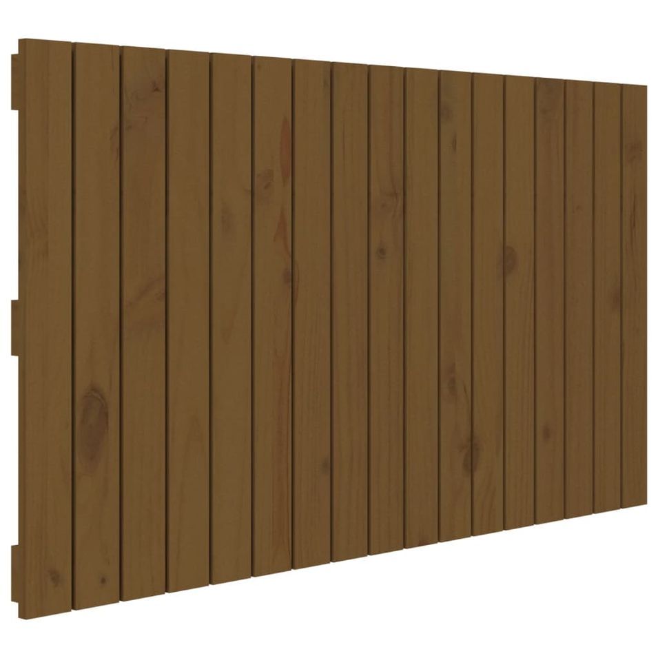 Tête de lit murale Marron miel 108x3x60 cm Bois massif de pin - Photo n°1