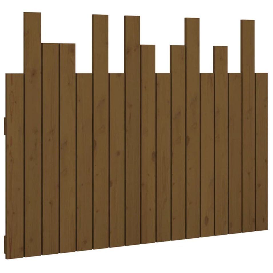 Tête de lit murale Marron miel 108x3x80 cm Bois massif de pin - Photo n°1
