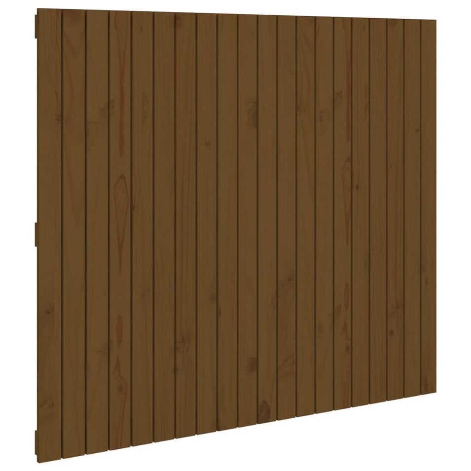 Tête de lit murale Marron miel 127,5x3x110cm Bois massif de pin - Photo n°1