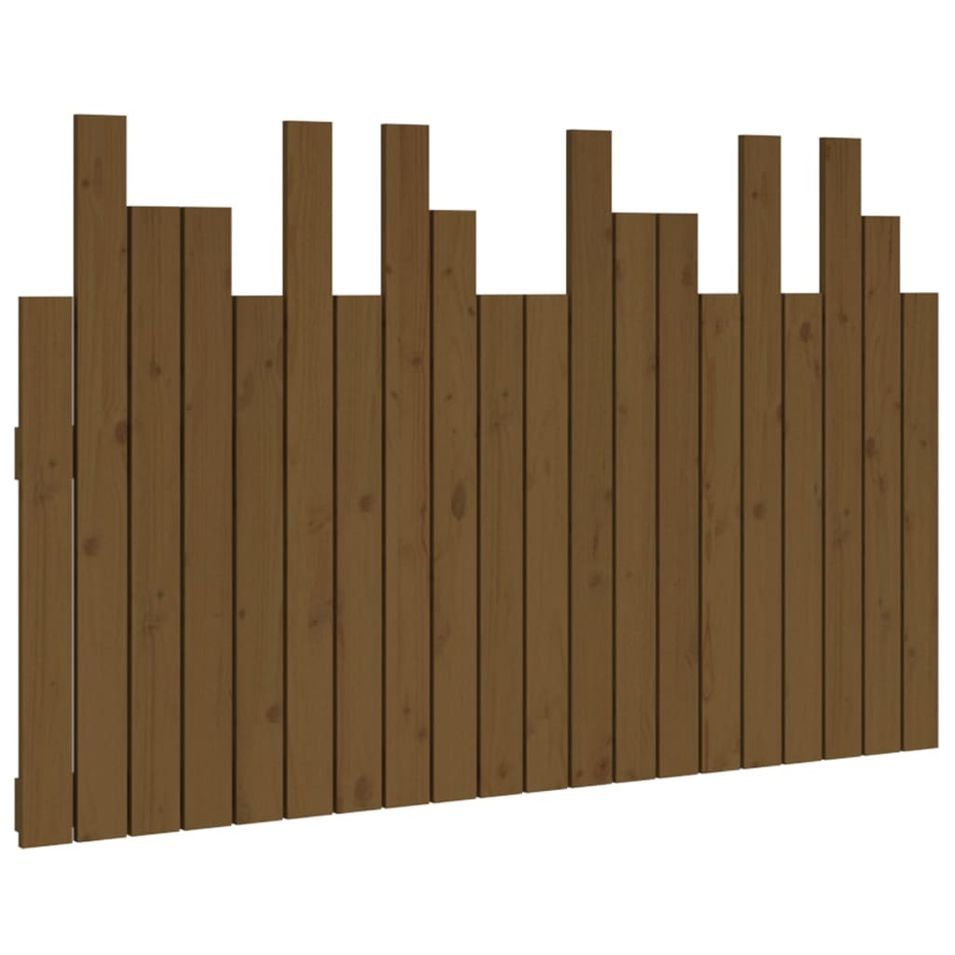 Tête de lit murale Marron miel 127,5x3x80 cm Bois massif de pin - Photo n°1