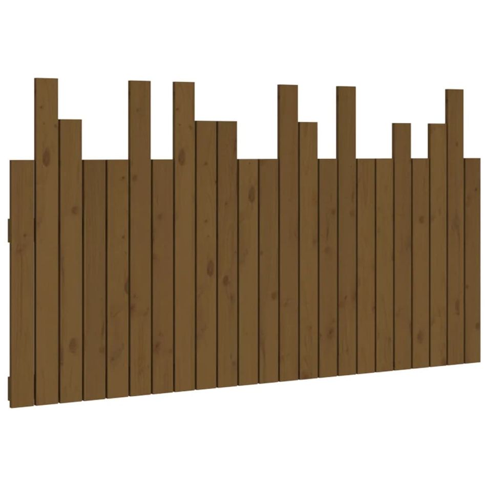 Tête de lit murale Marron miel 146,5x3x80 cm Bois massif de pin - Photo n°1