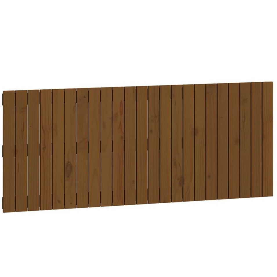 Tête de lit murale Marron miel 147x3x60 cm Bois massif de pin - Photo n°1