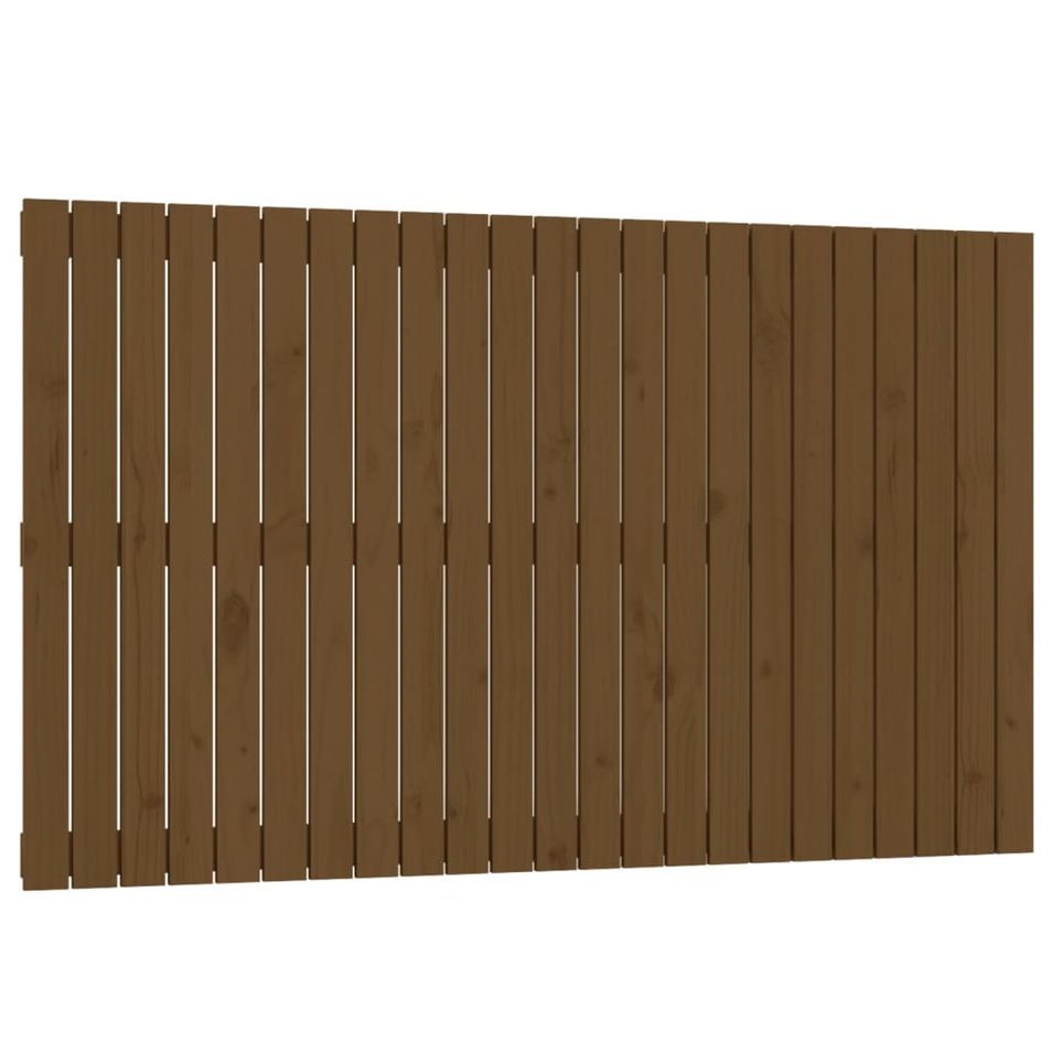 Tête de lit murale Marron miel 147x3x90 cm Bois massif de pin - Photo n°1