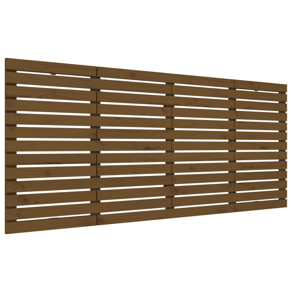 Tête de lit murale Marron miel 156x3x91,5 cm Bois massif de pin - Photo n°1