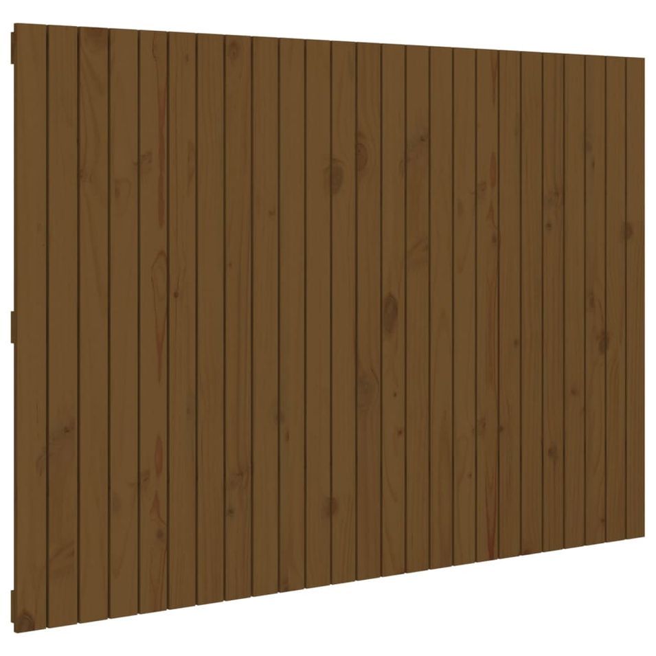 Tête de lit murale Marron miel 159,5x3x110cm Bois massif de pin - Photo n°1