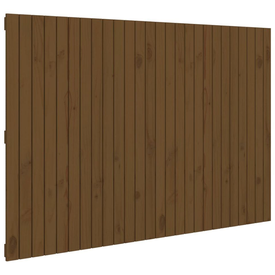 Tête de lit murale Marron miel 166x3x110 cm Bois massif de pin - Photo n°1