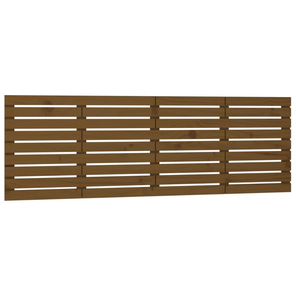 Tête de lit murale Marron miel 166x3x63 cm Bois massif de pin - Photo n°1