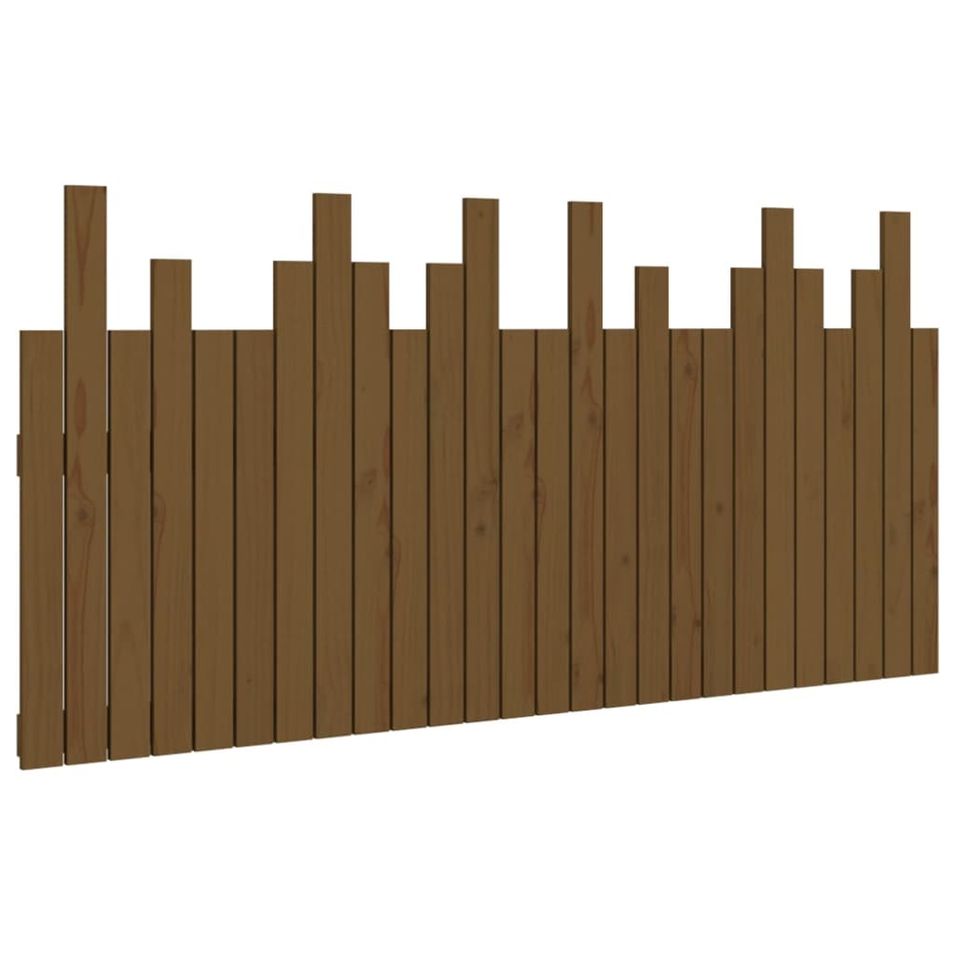 Tête de lit murale Marron miel 166x3x80 cm Bois massif de pin - Photo n°1