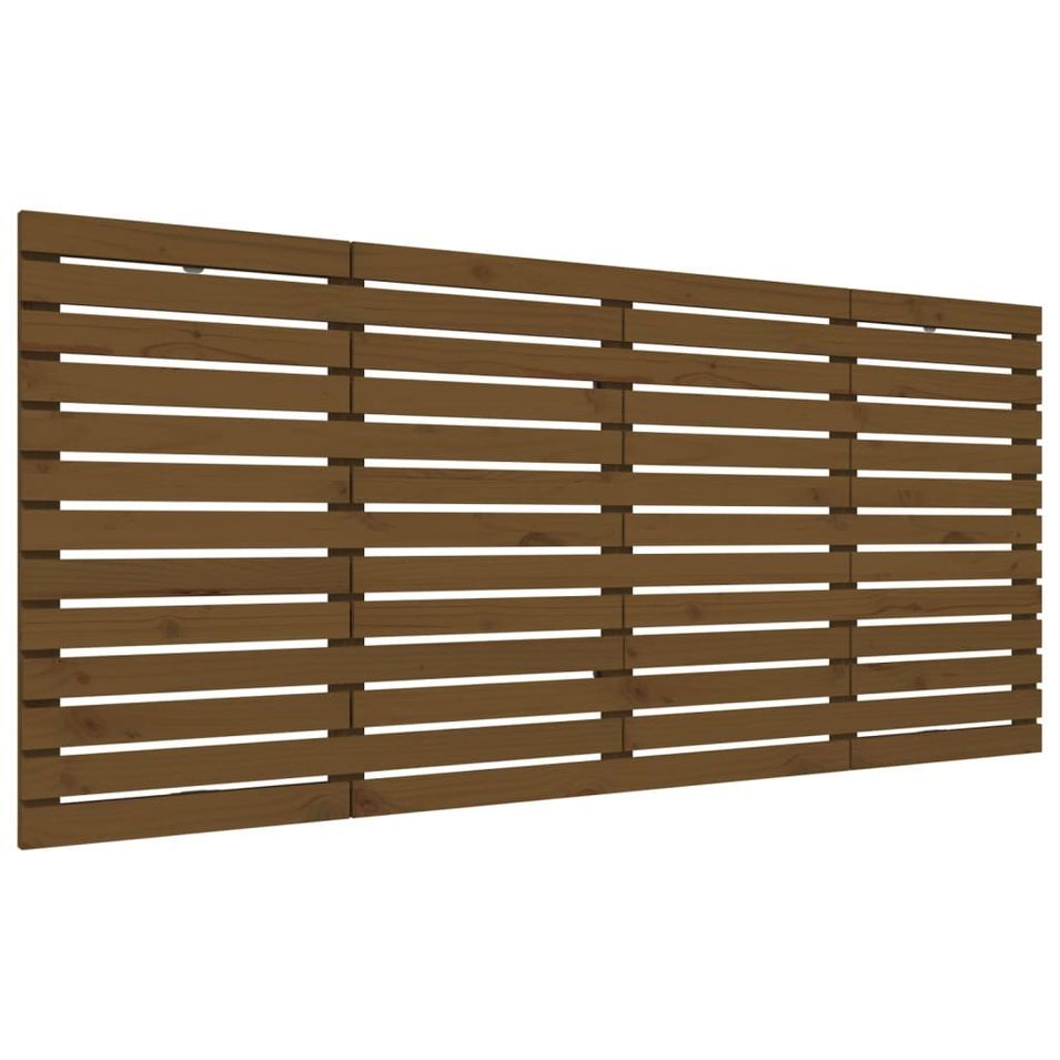 Tête de lit murale Marron miel 166x3x91,5 cm Bois massif de pin - Photo n°1