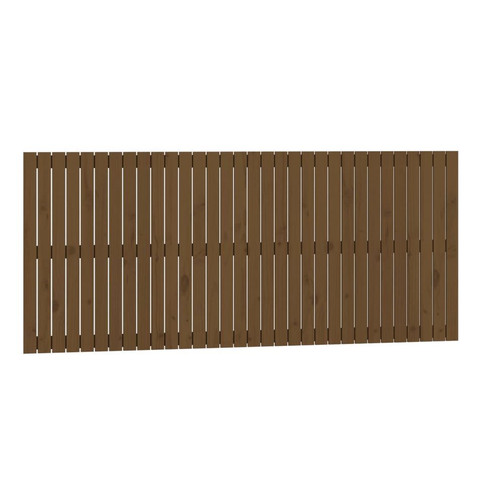 Tête de lit murale Marron miel 204x3x90 cm Bois massif de pin - Photo n°1