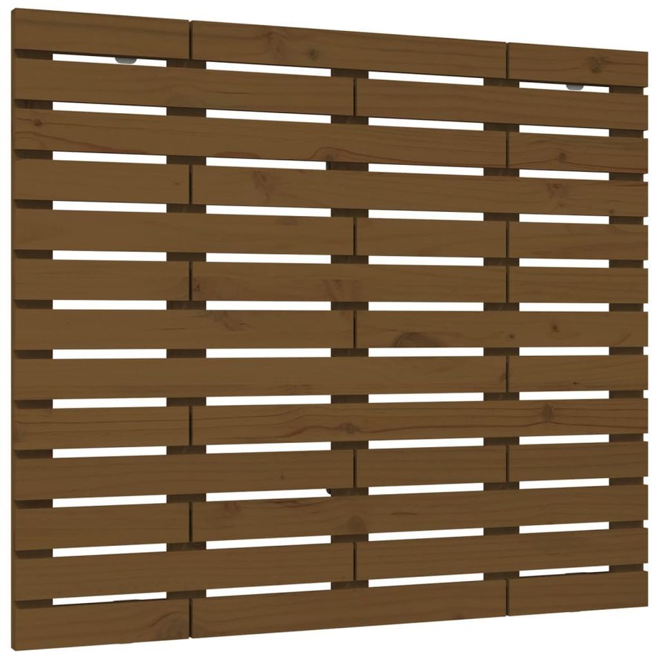 Tête de lit murale Marron miel 81x3x91,5 cm Bois massif de pin - Photo n°1