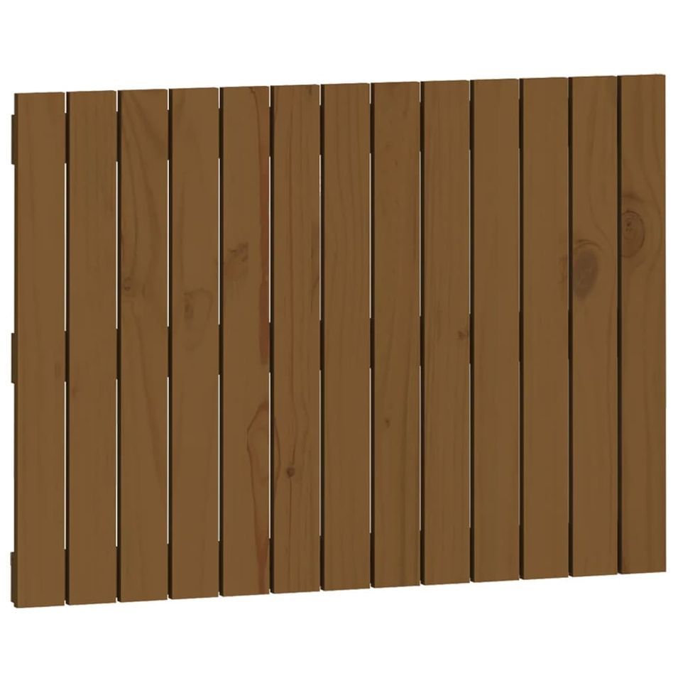Tête de lit murale Marron miel 82,5x3x60 cm Bois massif de pin - Photo n°1