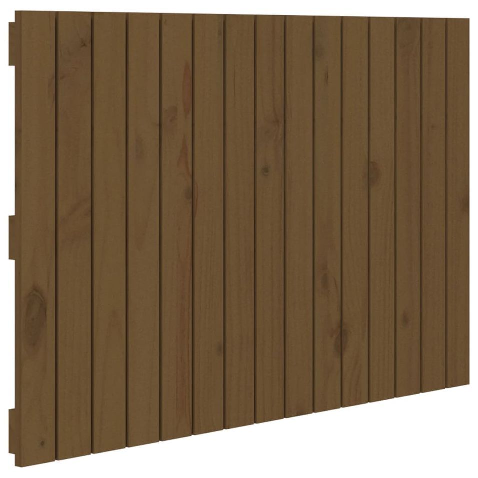 Tête de lit murale Marron miel 95,5x3x60 cm Bois massif de pin - Photo n°1