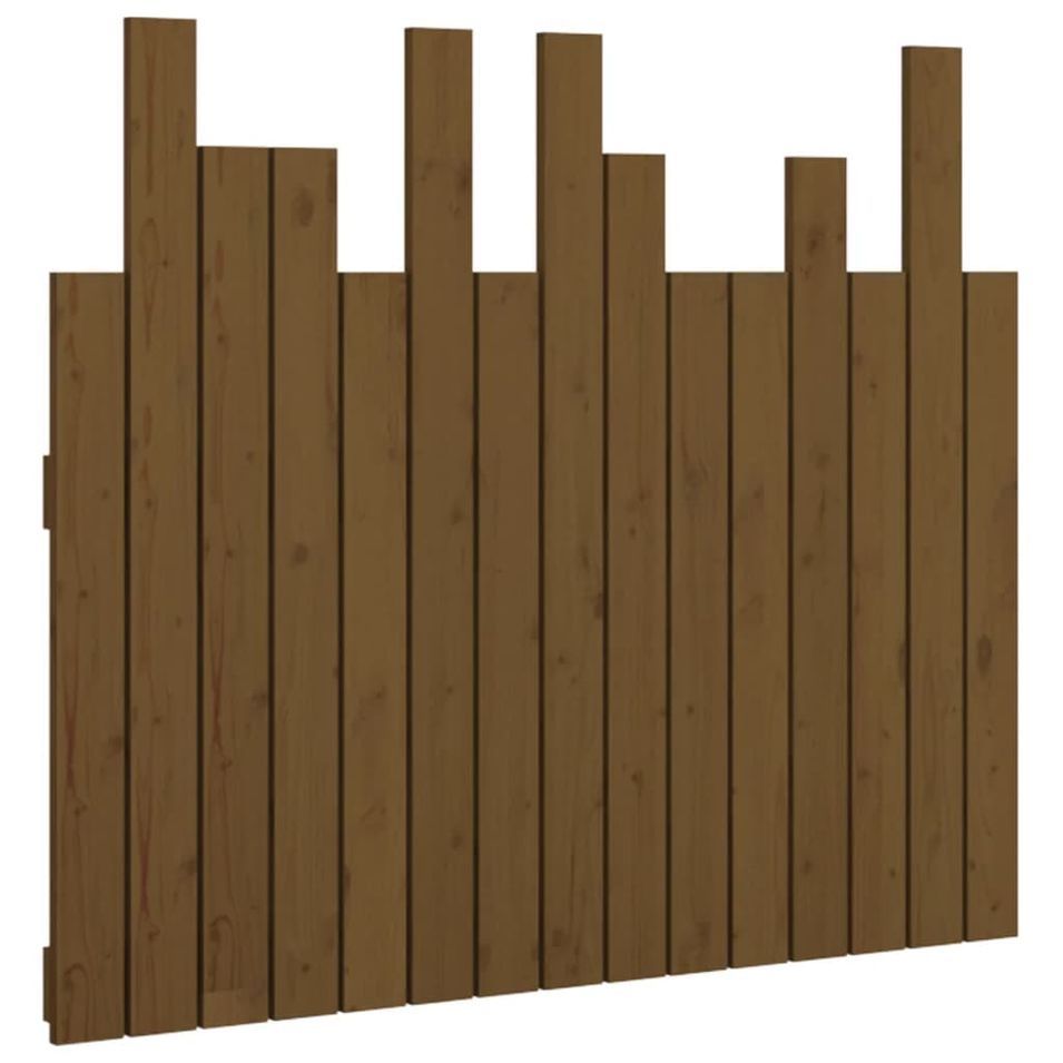 Tête de lit murale Marron miel 95,5x3x80 cm Bois massif de pin - Photo n°1