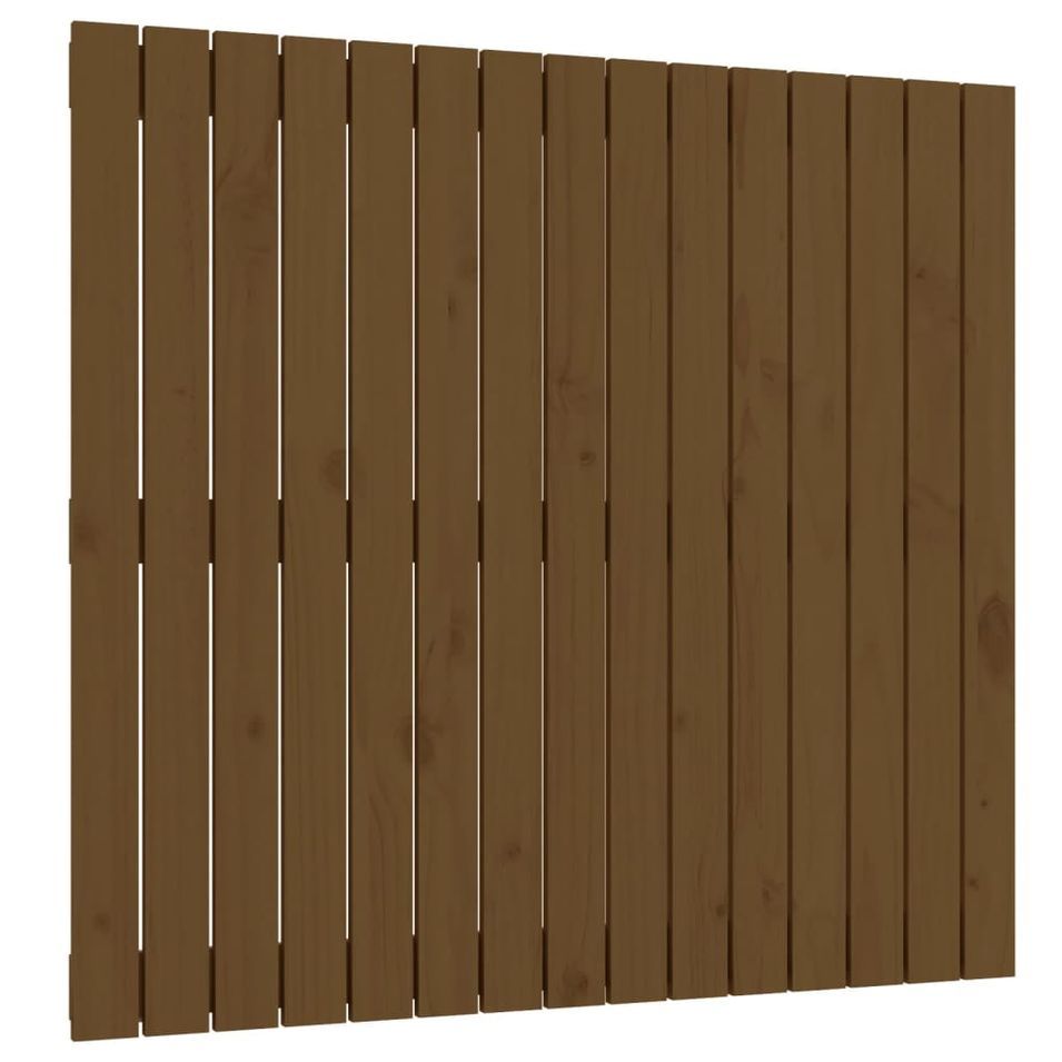 Tête de lit murale Marron miel 95,5x3x90 cm Bois massif de pin - Photo n°1