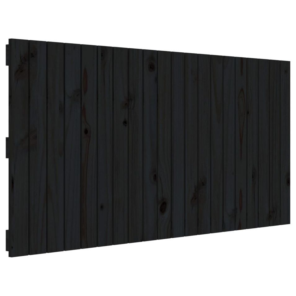 Tête de lit murale Noir 127,5x3x60 cm Bois massif de pin - Photo n°1