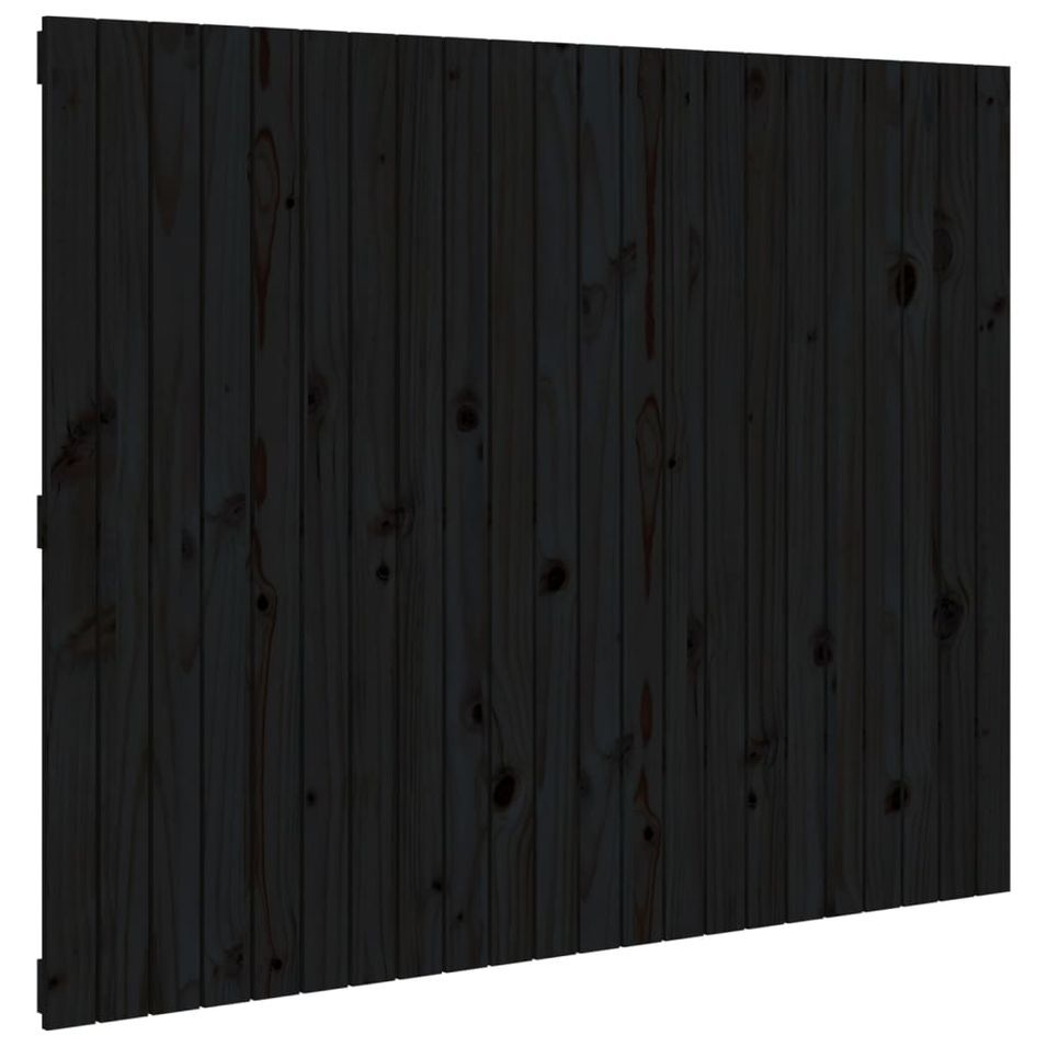 Tête de lit murale Noir 140x3x110 cm Bois massif de pin - Photo n°1