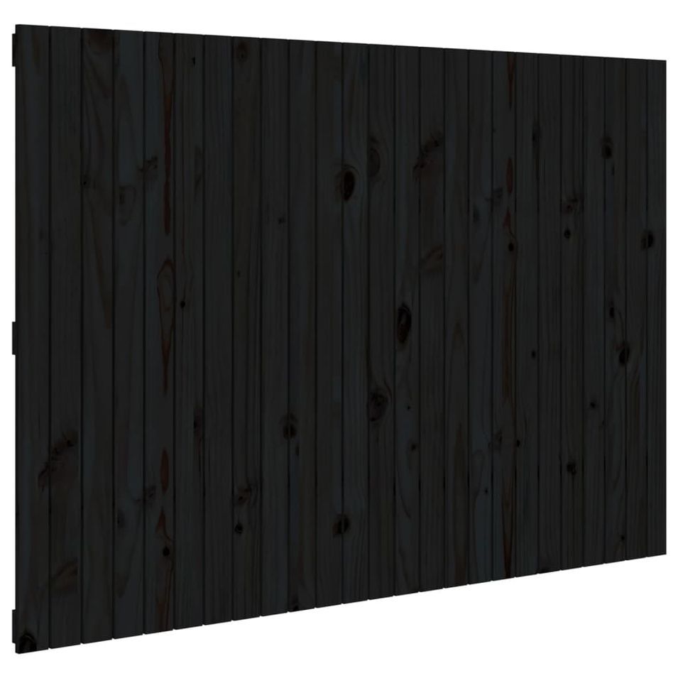 Tête de lit murale Noir 159,5x3x110 cm Bois massif de pin - Photo n°1