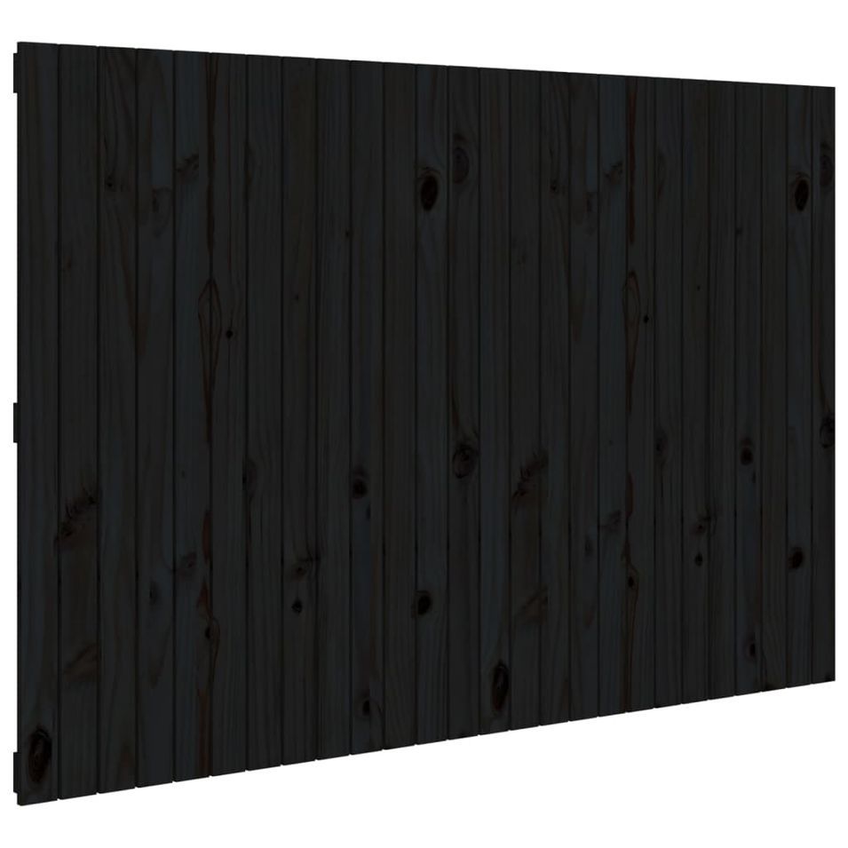 Tête de lit murale Noir 166x3x110 cm Bois massif de pin - Photo n°1