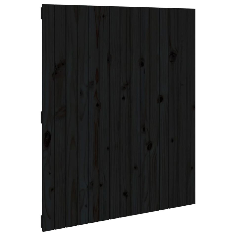 Tête de lit murale Noir 95,5x3x110 cm Bois massif de pin - Photo n°1