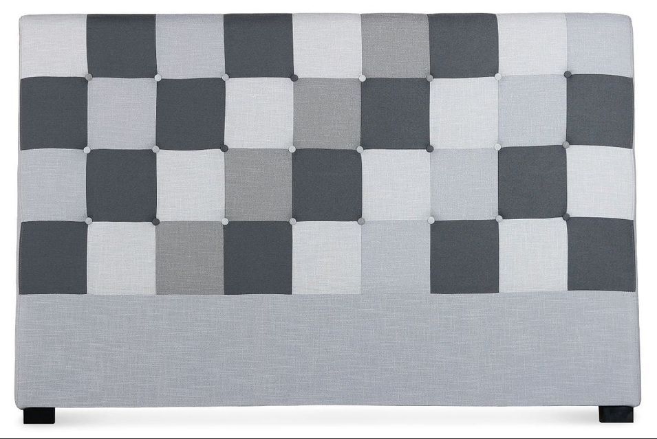 Tête de lit patchwork capitonnée gris Kiala 180 cm - Photo n°1