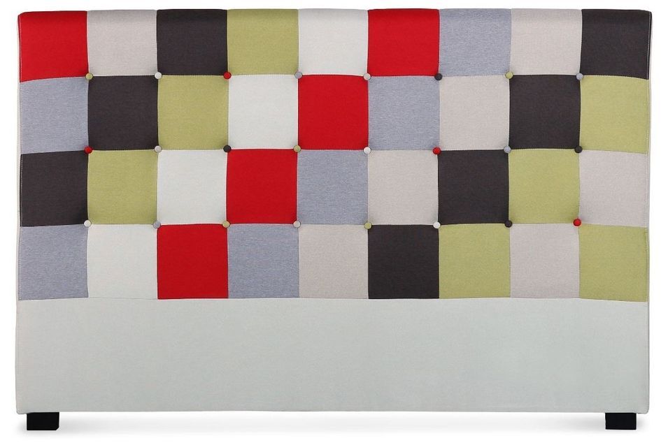 Tête de lit patchwork capitonnée rouge Kiala 180 cm - Photo n°1