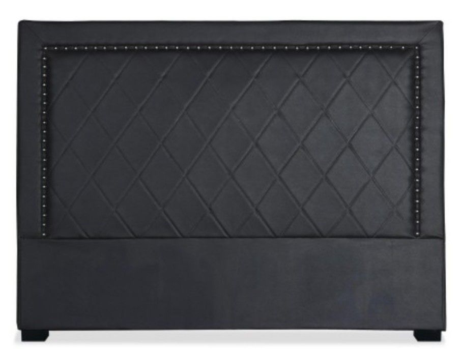 Tête de lit simili cuir noir Mathy 160 - Photo n°1