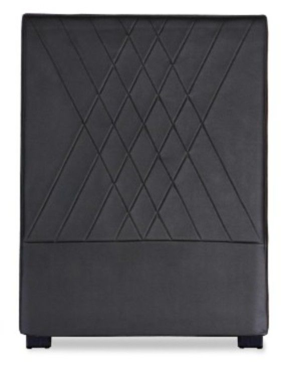 Tête de lit simili noir coutures en diagonale 90 - Photo n°1