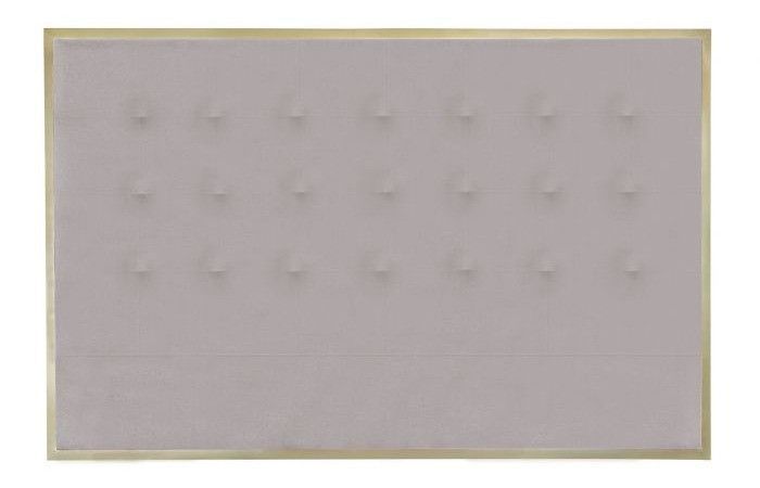Tête de lit tissu beige et métal doré Reine 160 cm - Photo n°1