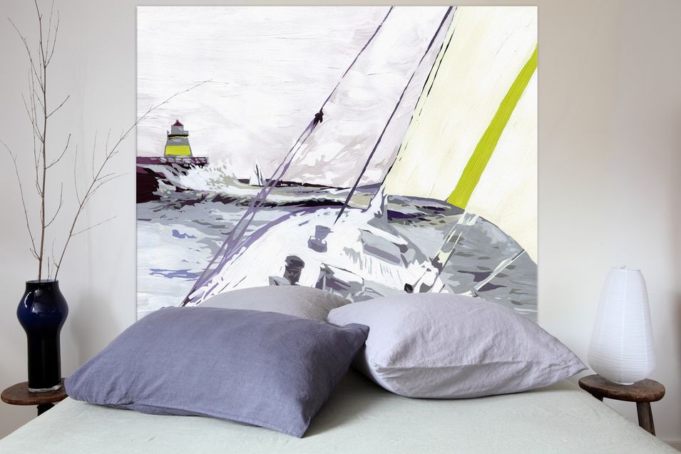 Tête de lit Tissu Marine - Photo n°1