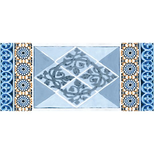 Tête de lit Tissu Mosaïques L 160 x H 70 cm - Photo n°1